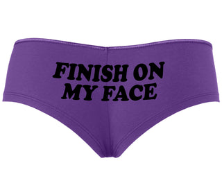 Finish On My Face - Purple Boyshort