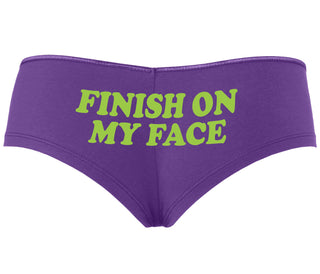 Finish On My Face - Purple Boyshort
