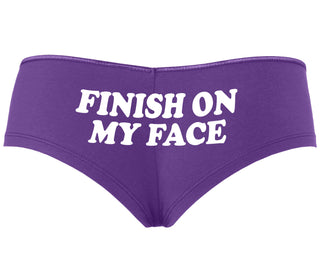 Finish On My Face - Purple Boyshort
