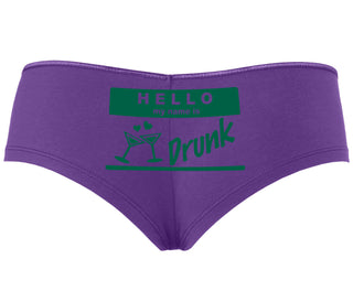 Hello My Name Is Drunk - Purple Boyshort