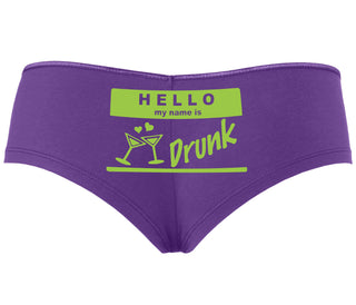 Hello My Name Is Drunk - Purple Boyshort