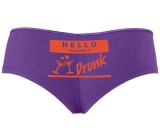 Hello My Name Is Drunk - Purple Boyshort