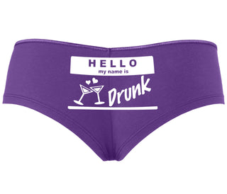 Hello My Name Is Drunk - Purple Boyshort