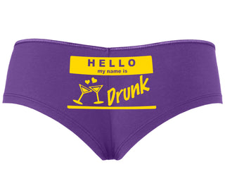 Hello My Name Is Drunk - Purple Boyshort