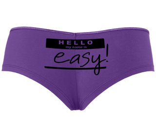 Hello My Name Is Easy - Purple Boyshort