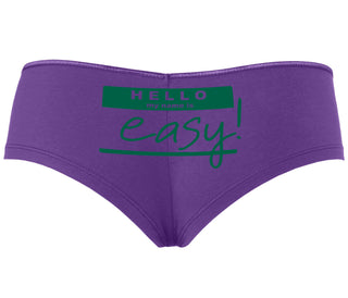 Hello My Name Is Easy - Purple Boyshort