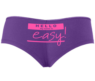 Hello My Name Is Easy - Purple Boyshort
