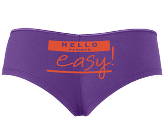 Hello My Name Is Easy - Purple Boyshort
