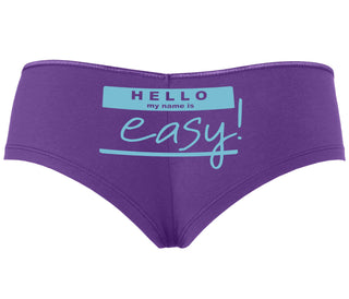 Hello My Name Is Easy - Purple Boyshort