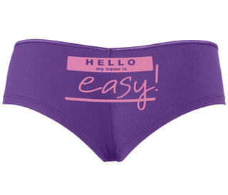 Hello My Name Is Easy - Purple Boyshort