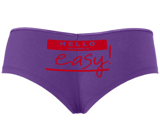 Hello My Name Is Easy - Purple Boyshort