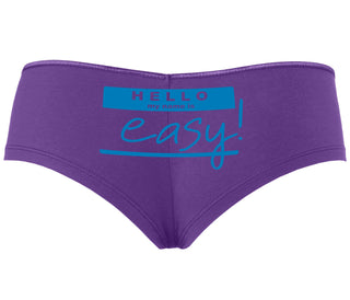 Hello My Name Is Easy - Purple Boyshort