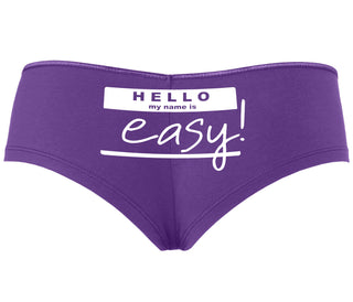 Hello My Name Is Easy - Purple Boyshort