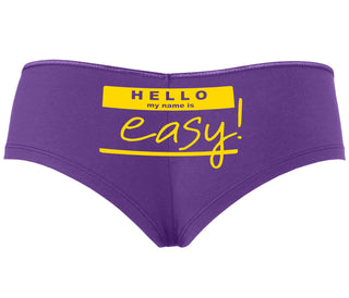 Hello My Name Is Easy - Purple Boyshort