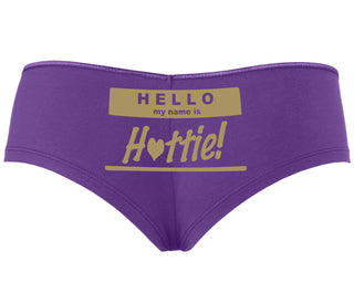 Hello My Name Is Hottie - Purple Boyshort