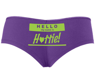 Hello My Name Is Hottie - Purple Boyshort