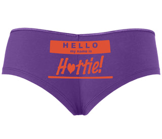 Hello My Name Is Hottie - Purple Boyshort