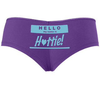 Hello My Name Is Hottie - Purple Boyshort