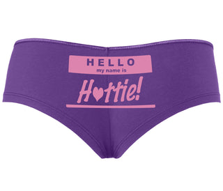 Hello My Name Is Hottie - Purple Boyshort