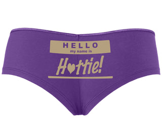 Hello My Name Is Hottie - Purple Boyshort