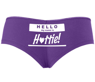 Hello My Name Is Hottie - Purple Boyshort