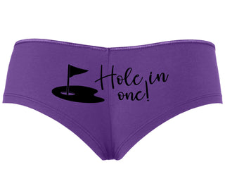 Hole In One - Funny Golf - Purple Boyshort