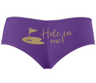 Hole In One - Funny Golf - Purple Boyshort