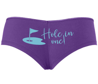 Hole In One - Funny Golf - Purple Boyshort