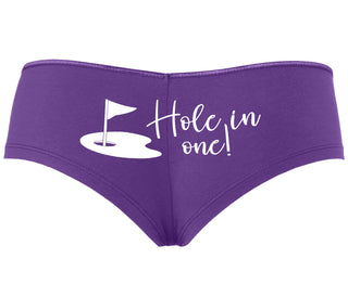 Hole In One - Funny Golf - Purple Boyshort