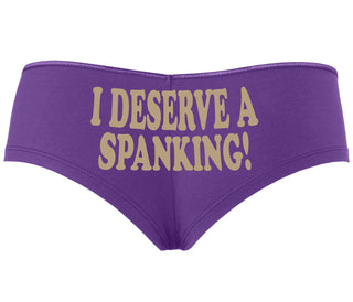 I Deserve A Spanking - Purple Boyshort