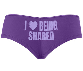 I Love Being Shared - Purple Boyshort