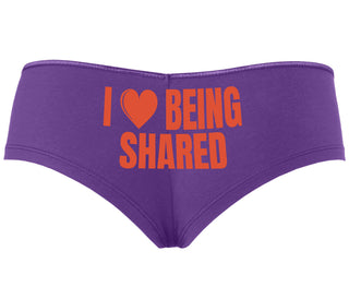 I Love Being Shared - Purple Boyshort