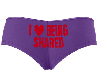 I Love Being Shared - Purple Boyshort