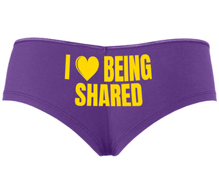 I Love Being Shared - Purple Boyshort