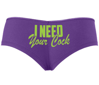 I Need Your Cock - Purple Boyshort