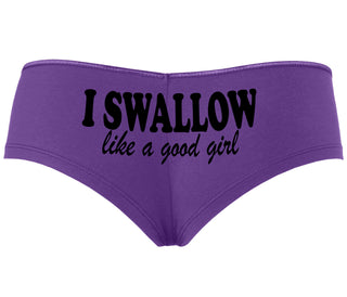 I Swallow Like A Good Girl - Purple Boyshort