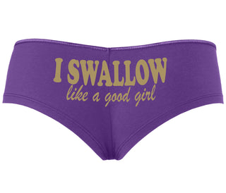 I Swallow Like A Good Girl - Purple Boyshort