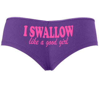 I Swallow Like A Good Girl - Purple Boyshort