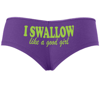 I Swallow Like A Good Girl - Purple Boyshort