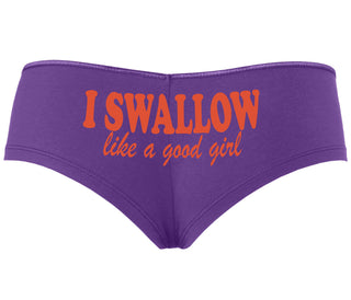 I Swallow Like A Good Girl - Purple Boyshort