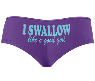 I Swallow Like A Good Girl - Purple Boyshort