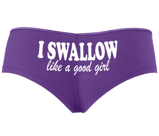 I Swallow Like A Good Girl - Purple Boyshort