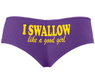 I Swallow Like A Good Girl - Purple Boyshort