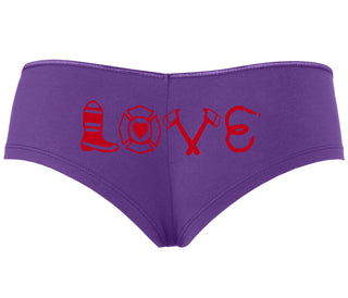 Love Fire Fighter - Purple Boyshort