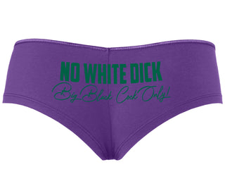 No White Dick - Big Black Cock Only - Purple Boyshort