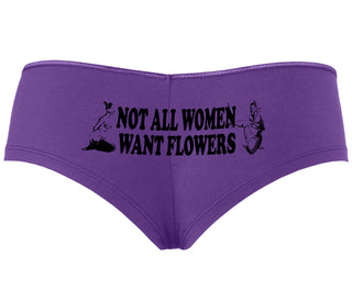 Not All Women Want Flowers - Purple Boyshort