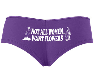 Not All Women Want Flowers - Purple Boyshort