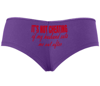 It's Not Cheating If My Husband Eats Me Out After - Purple Boyshort
