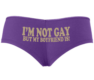 I'm Not Gay But My Boyfriend Is - Purple Boyshort