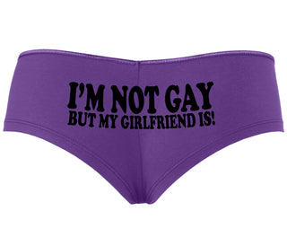 I'm Not Gay But My Girlfriend Is - Purple Boyshort